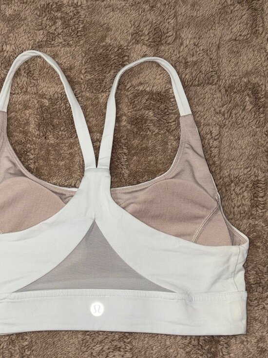 Lululemon Train Times White Gym Training Sports Bra Luxtreme Mesh Racerback 6 - Picture 7 of 8